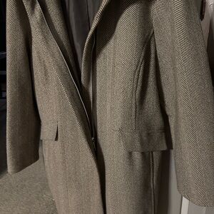 Nine West Tan Herringbone Trench Coat